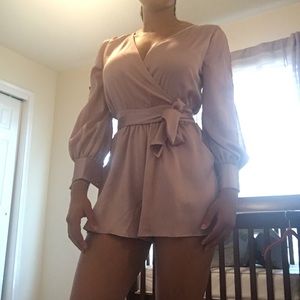 Champagne Satin Romper